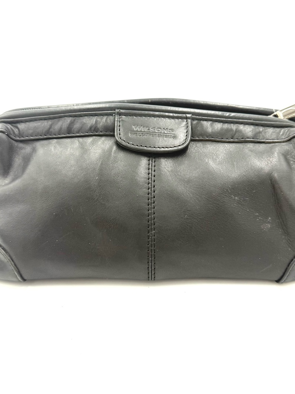 Men’s Wilson Black Leather Toiletry Bag (B0003)